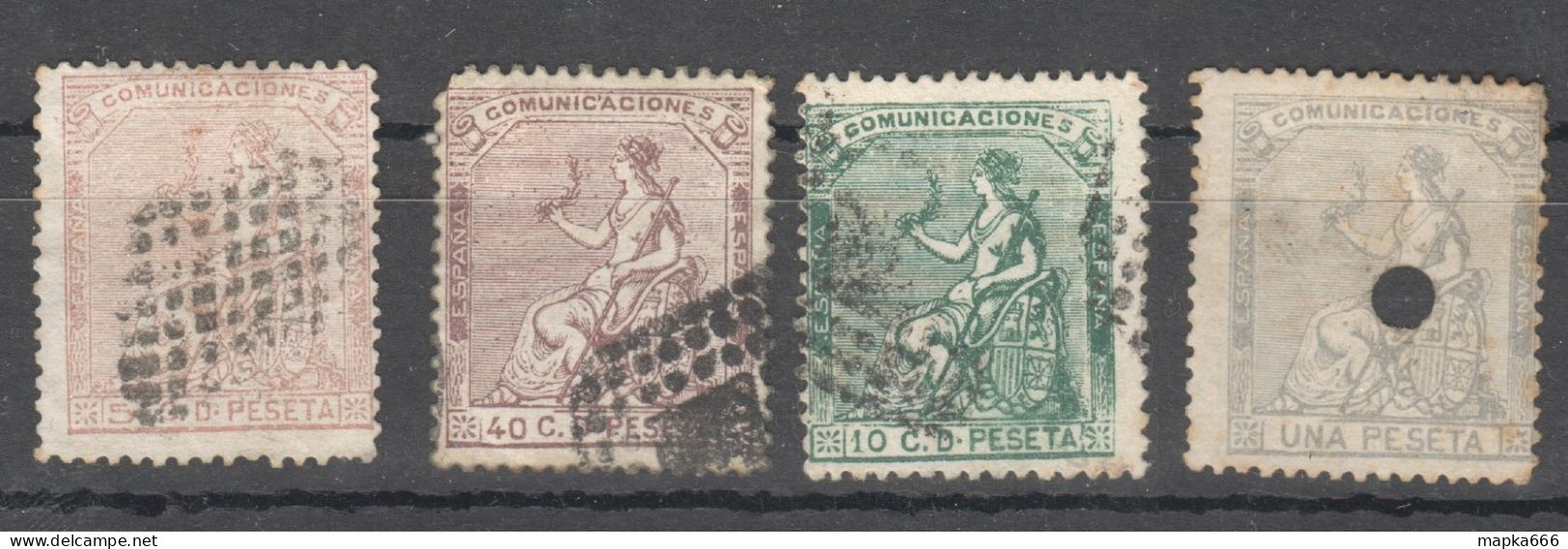 Sp078 1873 Spain Michel #126,127,130,132 16.5 Euro 4St Used - Oblitérés