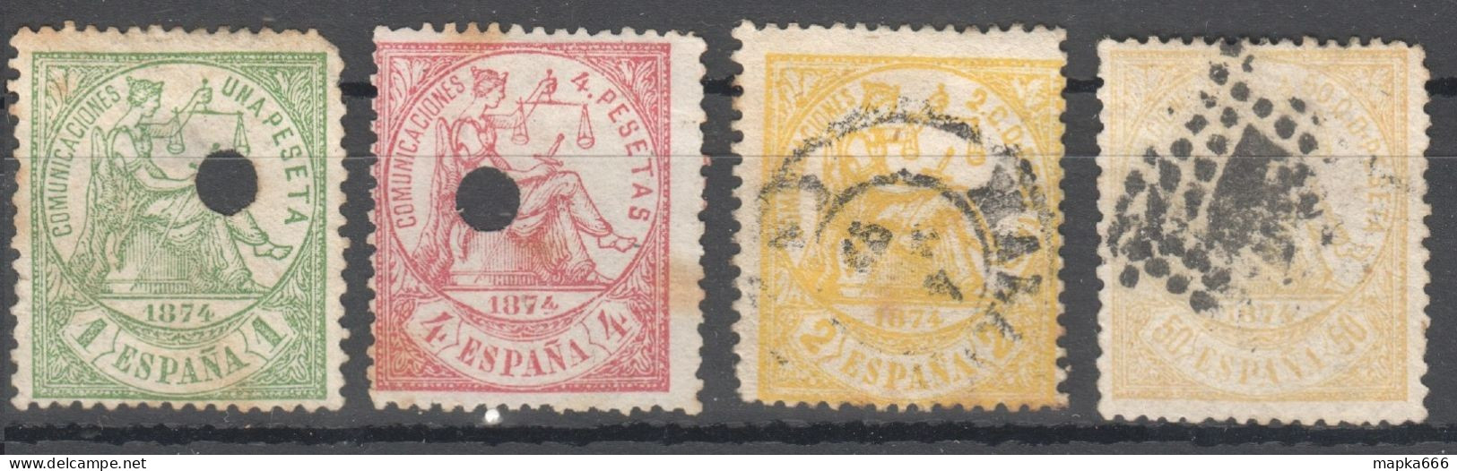 Sp080 1874 Spain Michel #135,141-143 ~40 Euro 4St Used - Usados