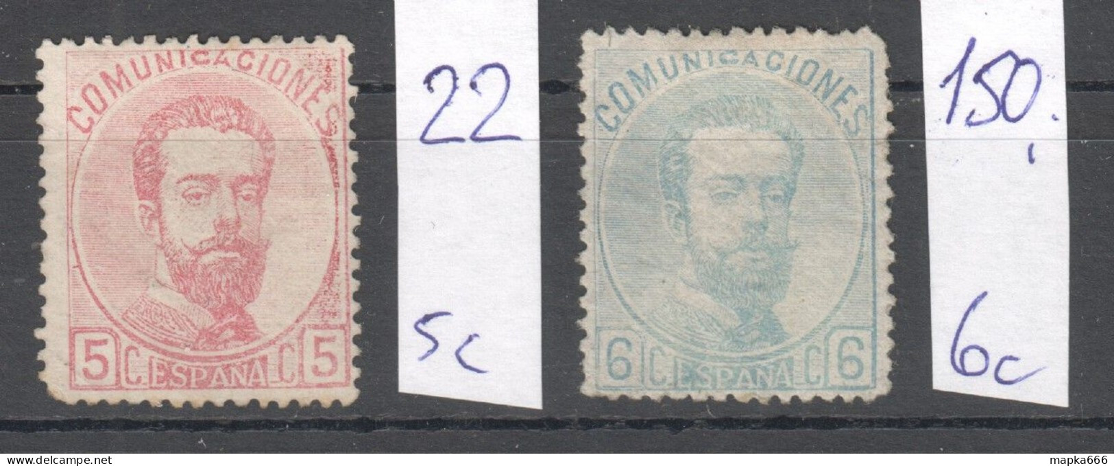 Sp142 1872,1872 Spain King Amadeo I Michel #112,121 172 Euro 2St Mlh - Neufs