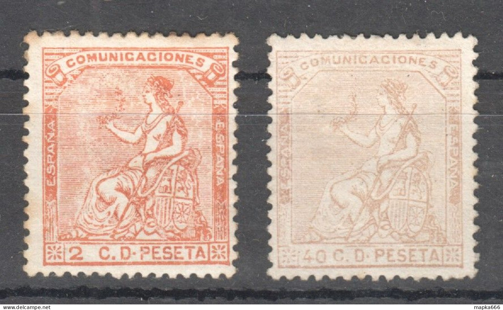 Sp145 1873 Spain Michel #125,130 55 Euro 2St Mlh - Unused Stamps