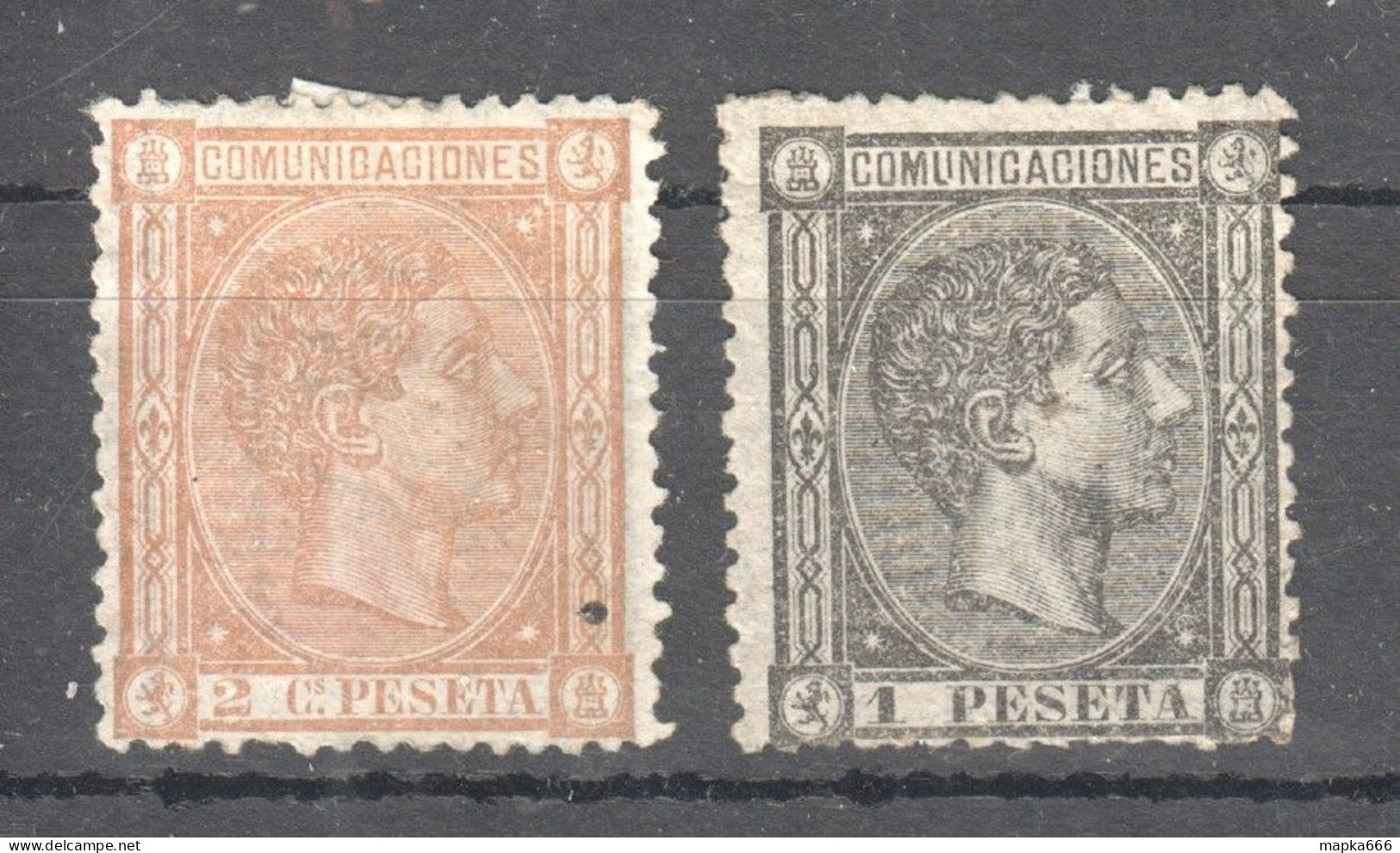 Sp150 1875 Spain Kingdom Alphonse Xii Michel #146,153 220 Euro 2St Mlh - Ungebraucht