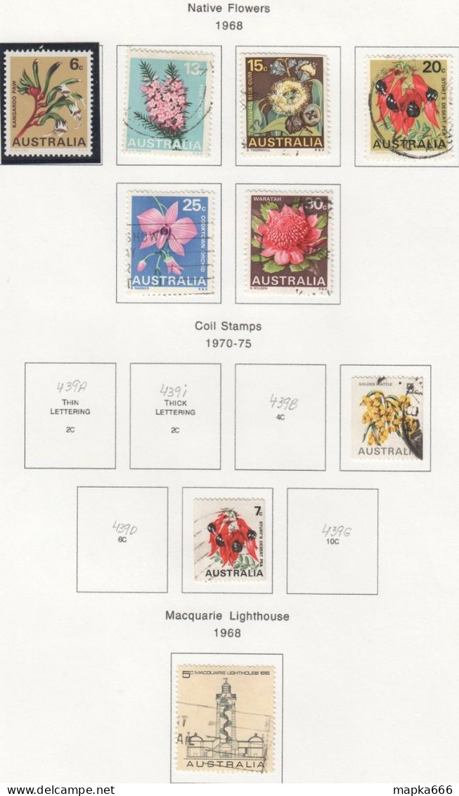 Sp246 1968-1975 Australia Plants Native Flowers Architecture Lighthouses 1St Mnh, 8St Used - Other & Unclassified