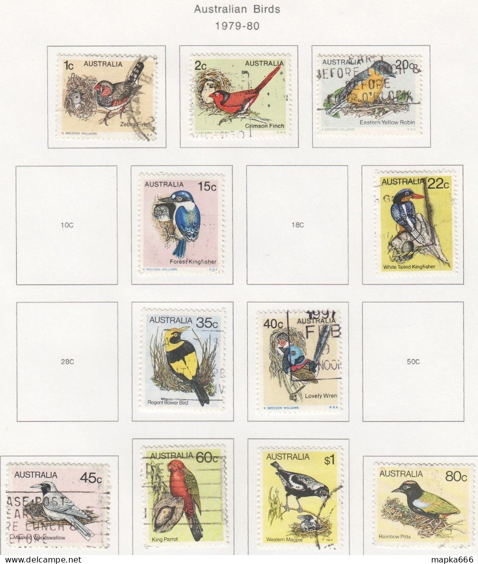 Sp272 1979-1980 Australia Fauna Birds 11St Used - Sonstige & Ohne Zuordnung