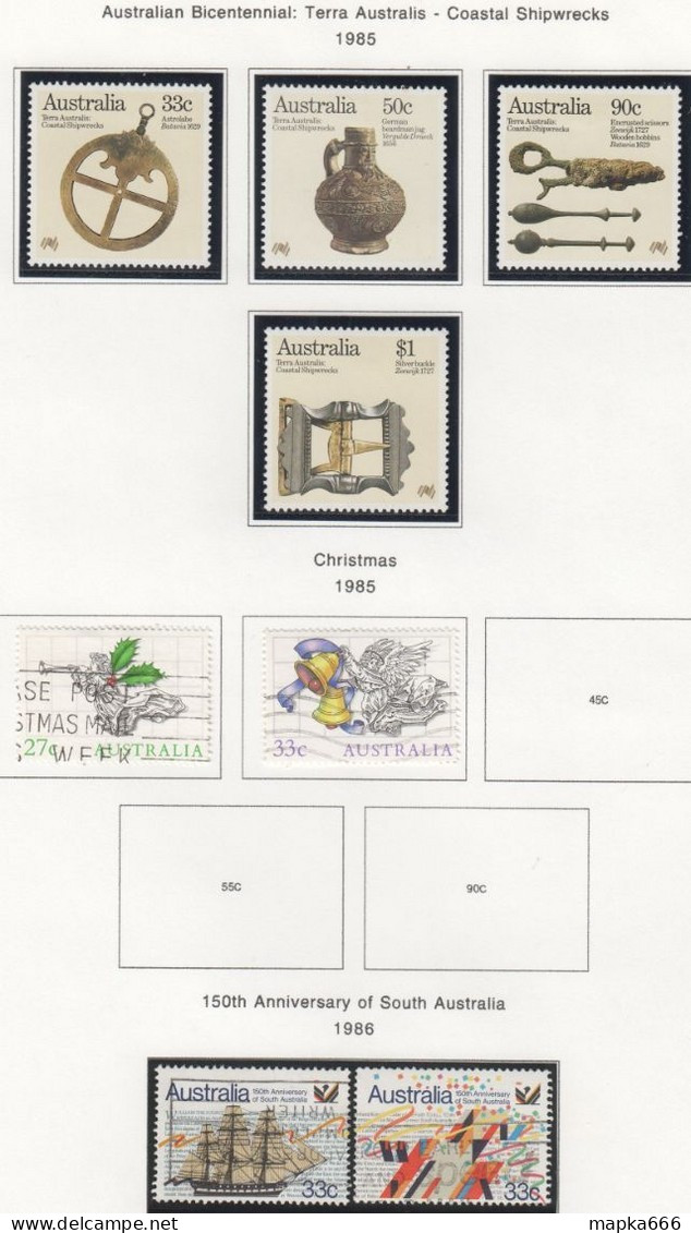 Sp291 1985,1986 Australia Coastal Shipwrecks Christmas South Anniversary 6St Lh, 2St Used - Other & Unclassified