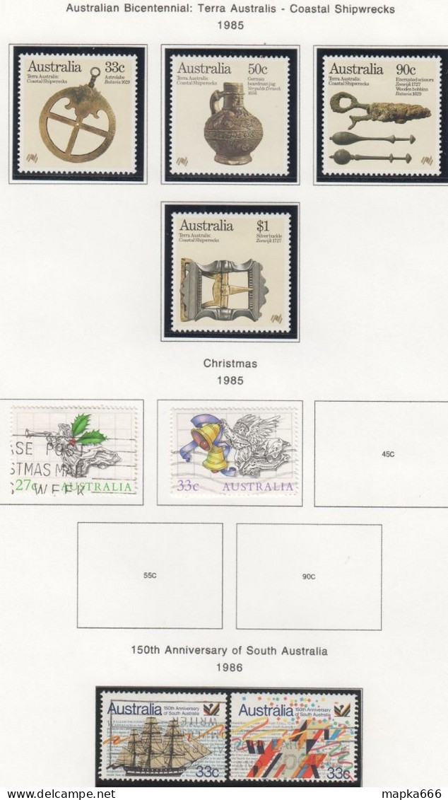 Sp291 1985,1986 Australia Coastal Shipwrecks Christmas South Anniversary 6St Lh, 2St Used - Sonstige & Ohne Zuordnung