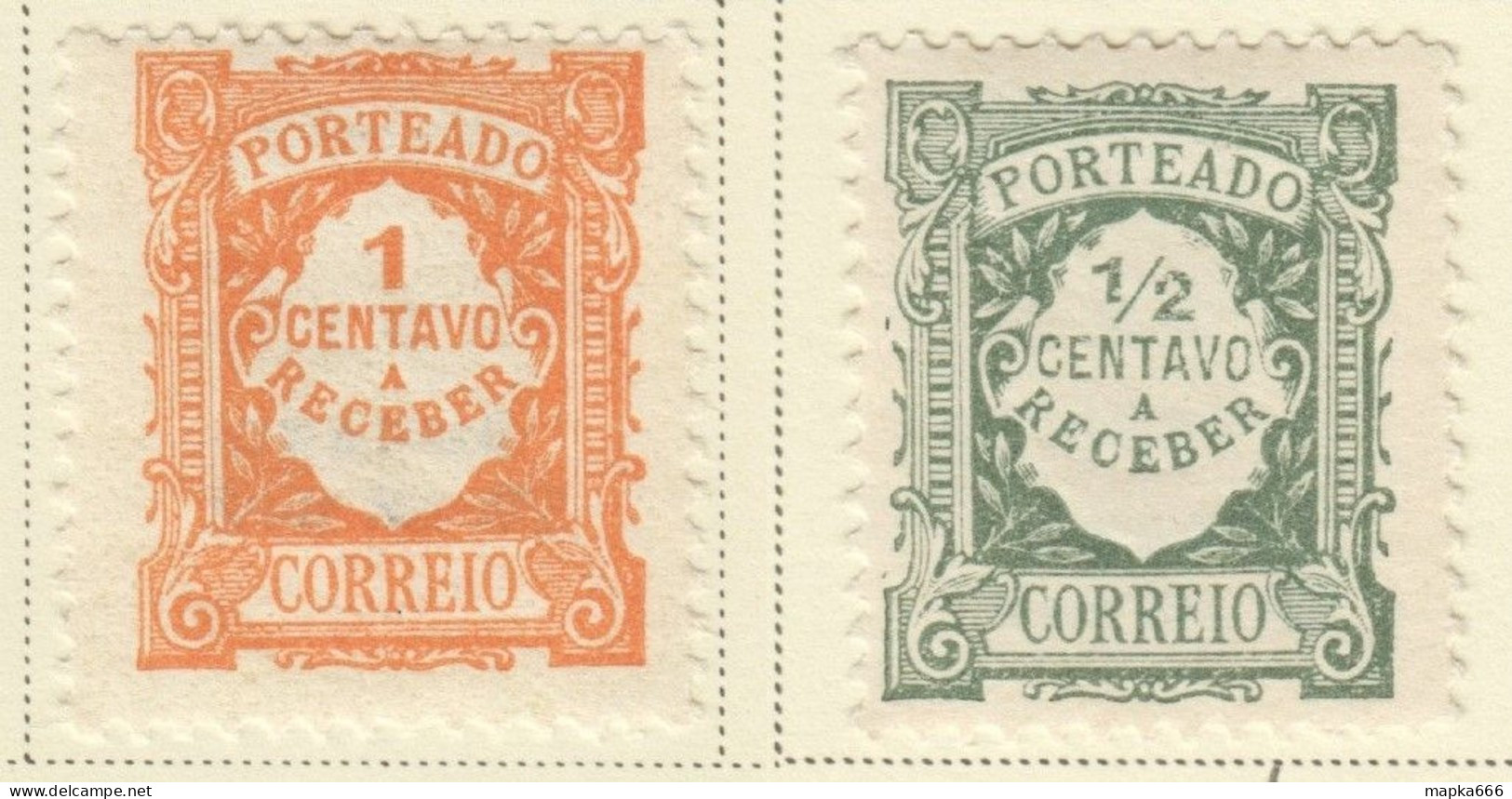 Sp451,Sp452 1915,222 Portugal Michel Postage Due Stamp #22 X,28 2St Lh - Ungebraucht