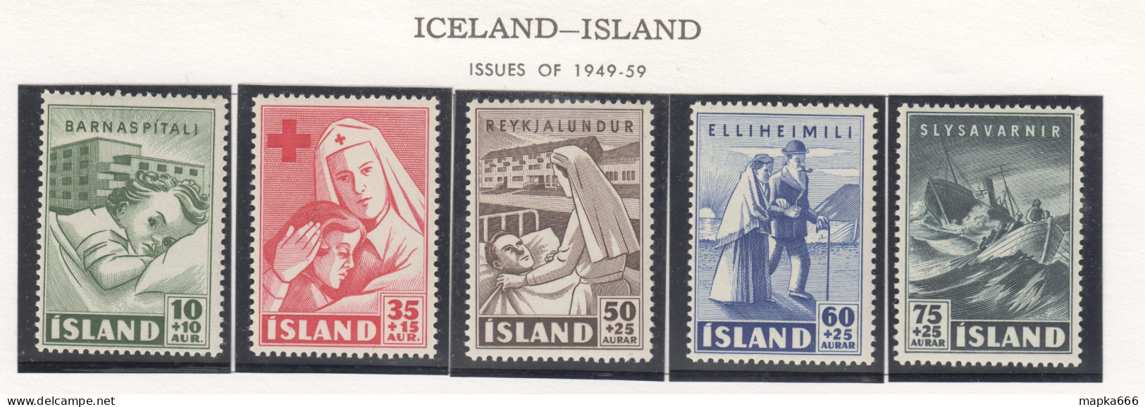 Sp678 1949 Iceland Life Health Ships Michel #254-8 1Set Mnh - Nuevos