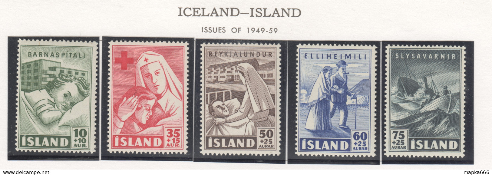 Sp678 1949 Iceland Life Health Ships Michel #254-8 1Set Mnh - Ungebraucht