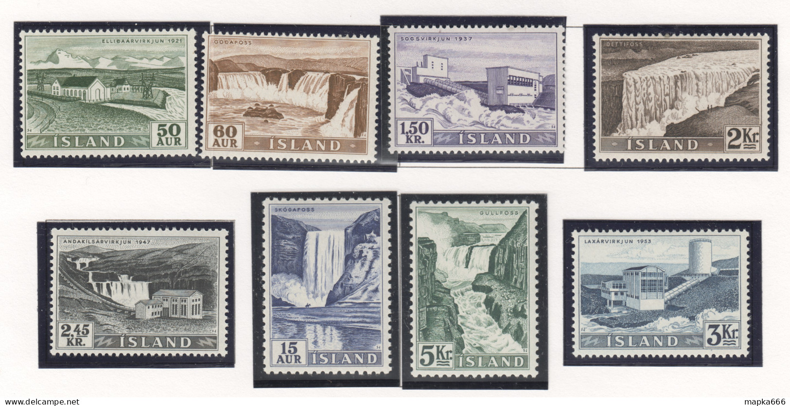 Sp692 1956 Iceland Hydro Electric Power Plant Michel #303-10 60 Euro 1Set Mnh - Unused Stamps