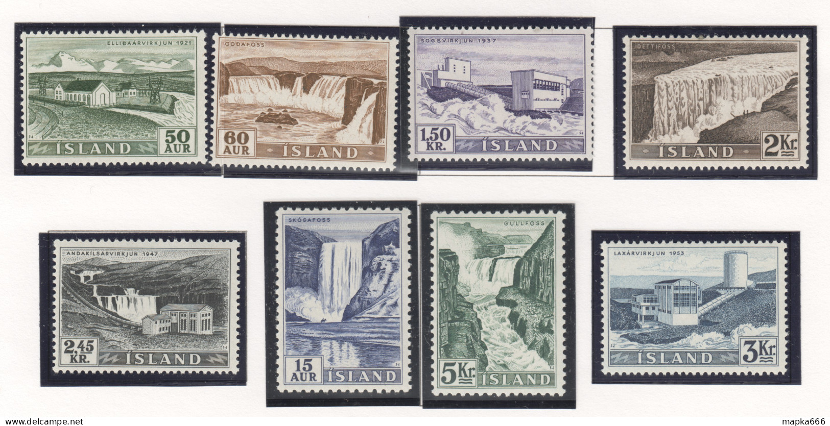 Sp692 1956 Iceland Hydro Electric Power Plant Michel #303-10 60 Euro 1Set Mnh - Ungebraucht