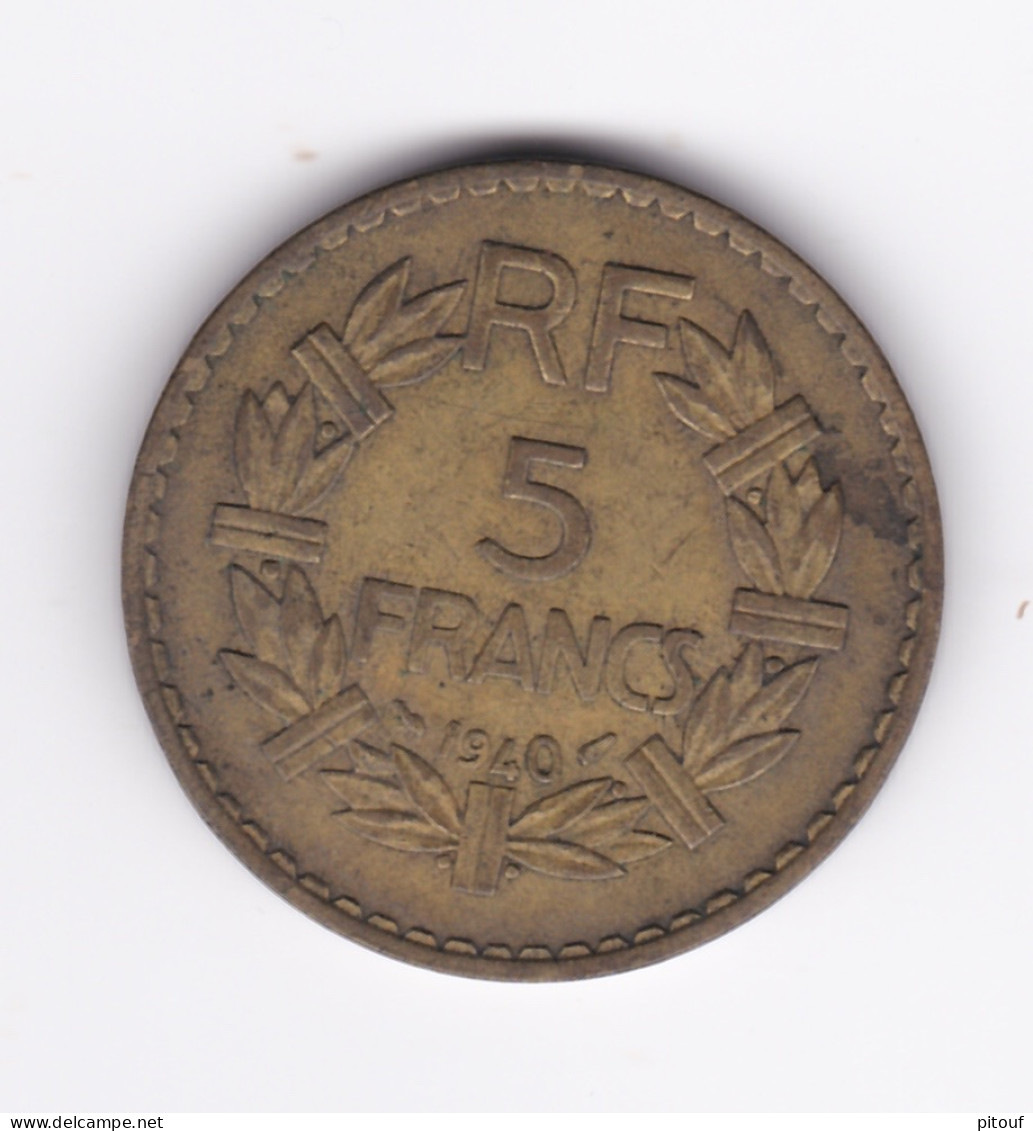 5 Francs 1940 TTB - 5 Francs