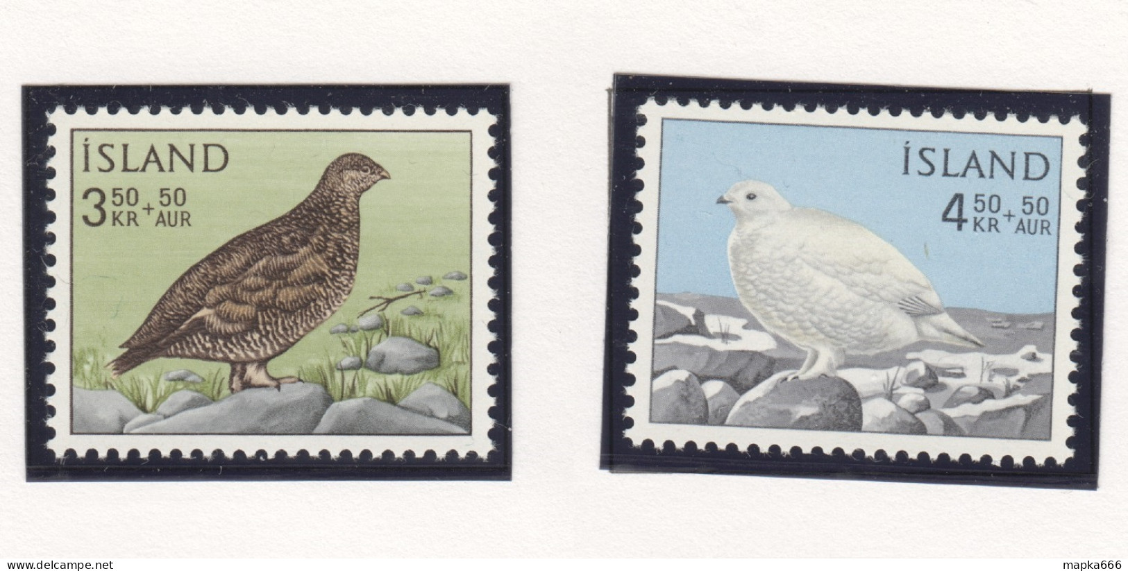 Sp716 1965 Iceland Fauna Birds Michel #388,9 1Set Mnh - Unused Stamps