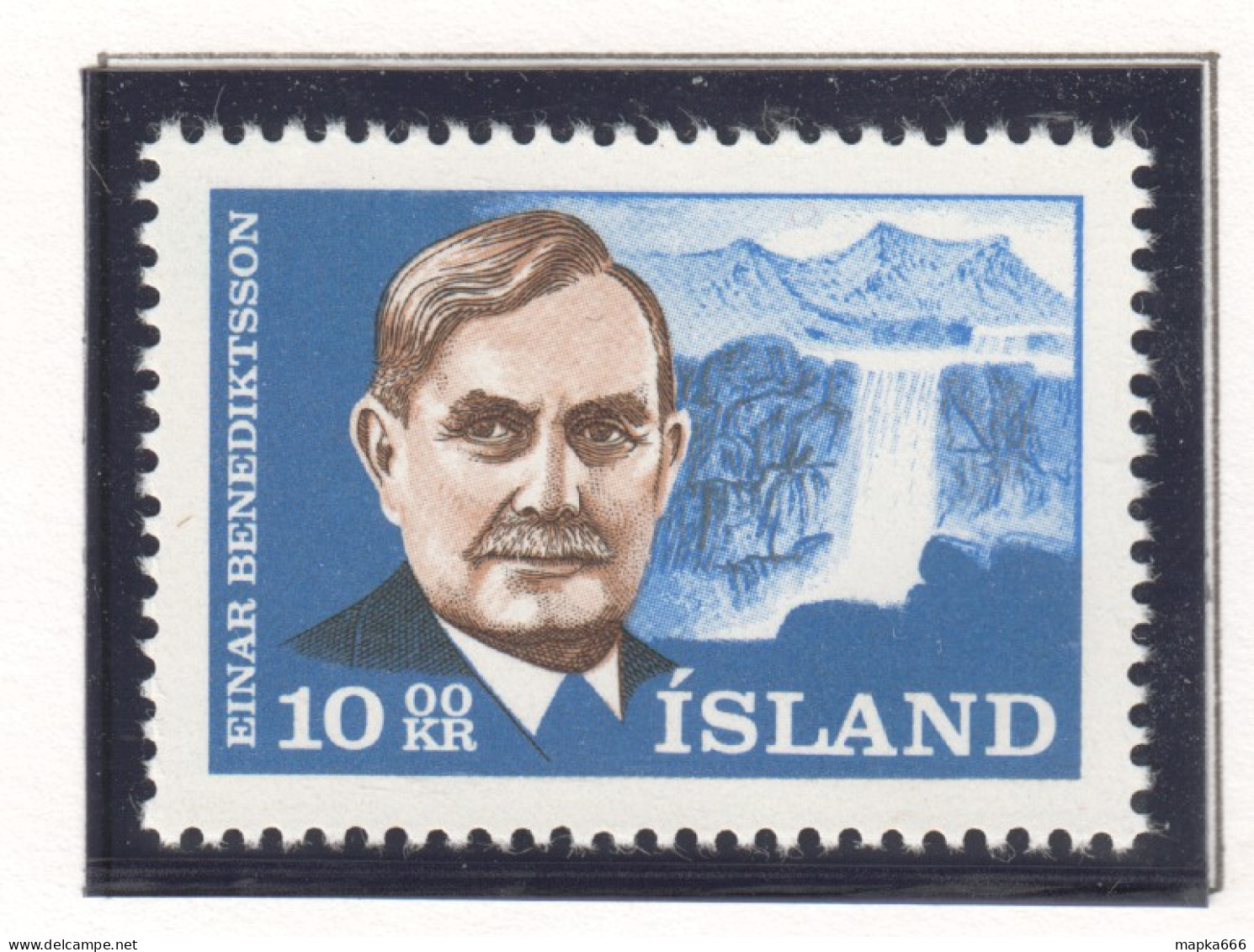 Sp722 1965 Iceland Einar Benediktsson Waterfall Michel #397 1St Mnh - Ungebraucht