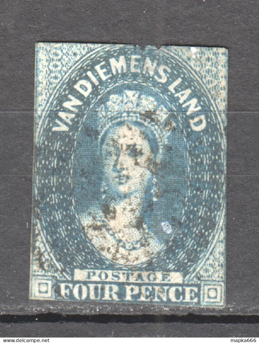 Tas011 1855 Australia Tasmania Four Pence Gibbons Sg #18 130 £ 1St Used - Other & Unclassified