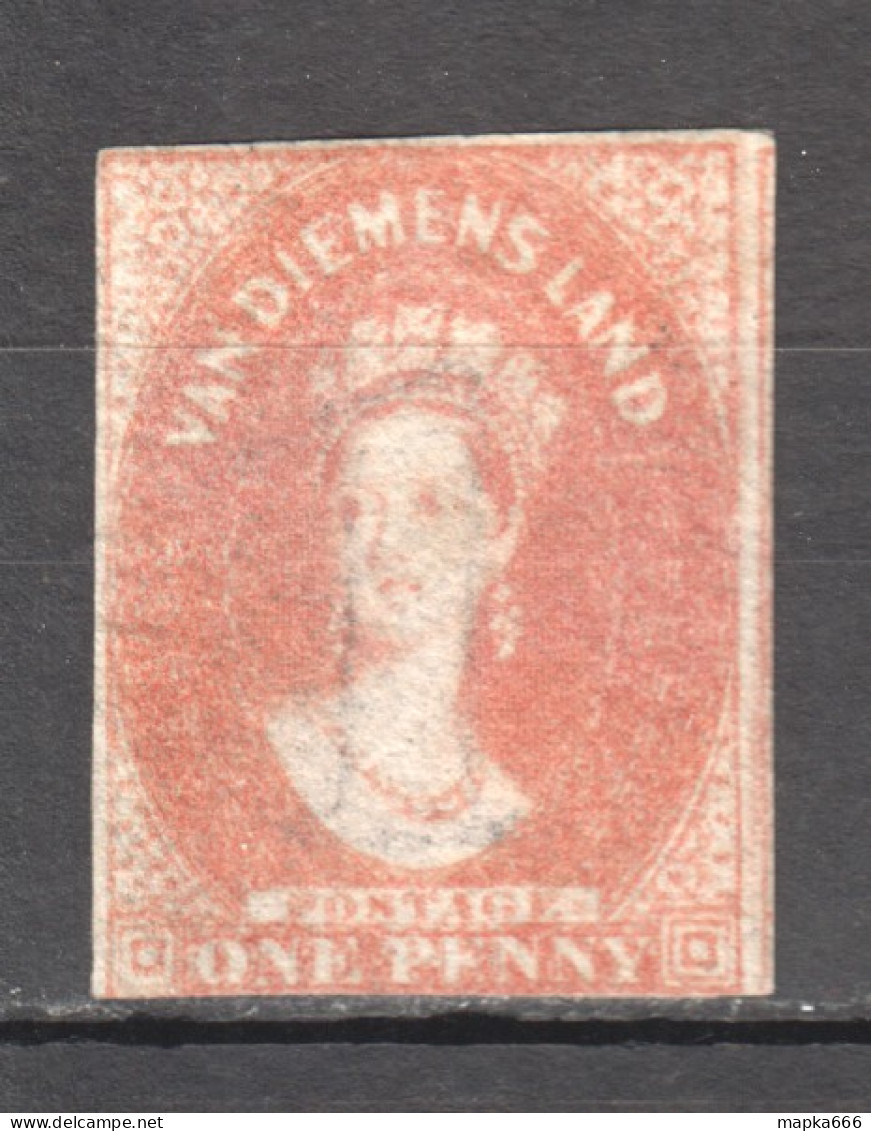 Tas020 1857 Australia Tasmania One Penny Original Gum Gibbons Sg #26 650 £ 1St Lh - Sonstige & Ohne Zuordnung