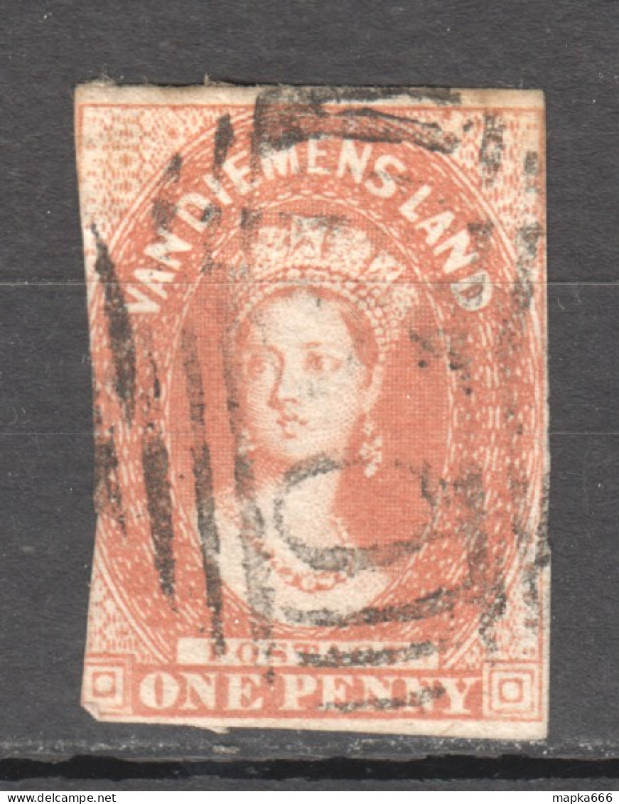 Tas022 1857 Australia Tasmania One Penny Gibbons Sg #26 40 £ 1St Used - Oblitérés