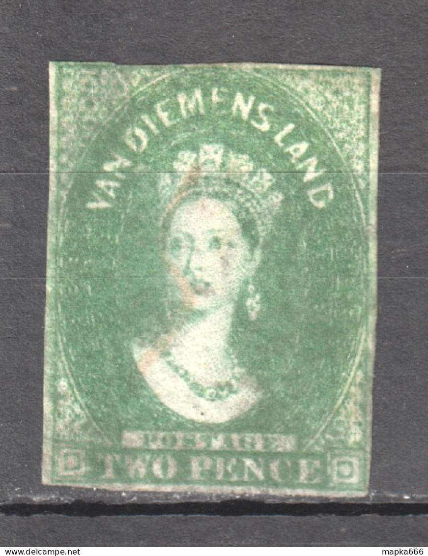 Tas024 1857 Australia Tasmania Two Pence 1St Printing Henry Best Inverted Wmk Original Gum Gibbons Sg #30 140£ 1St Lh - Other & Unclassified