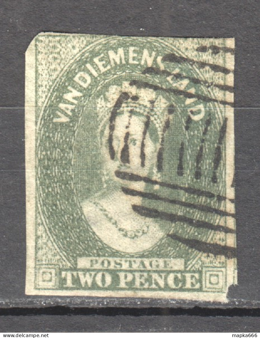 Tas027 1860 Australia Tasmania Two Pence 5Th Printing John Davies Gibbons Sg #34 85 £ 1St Used - Oblitérés