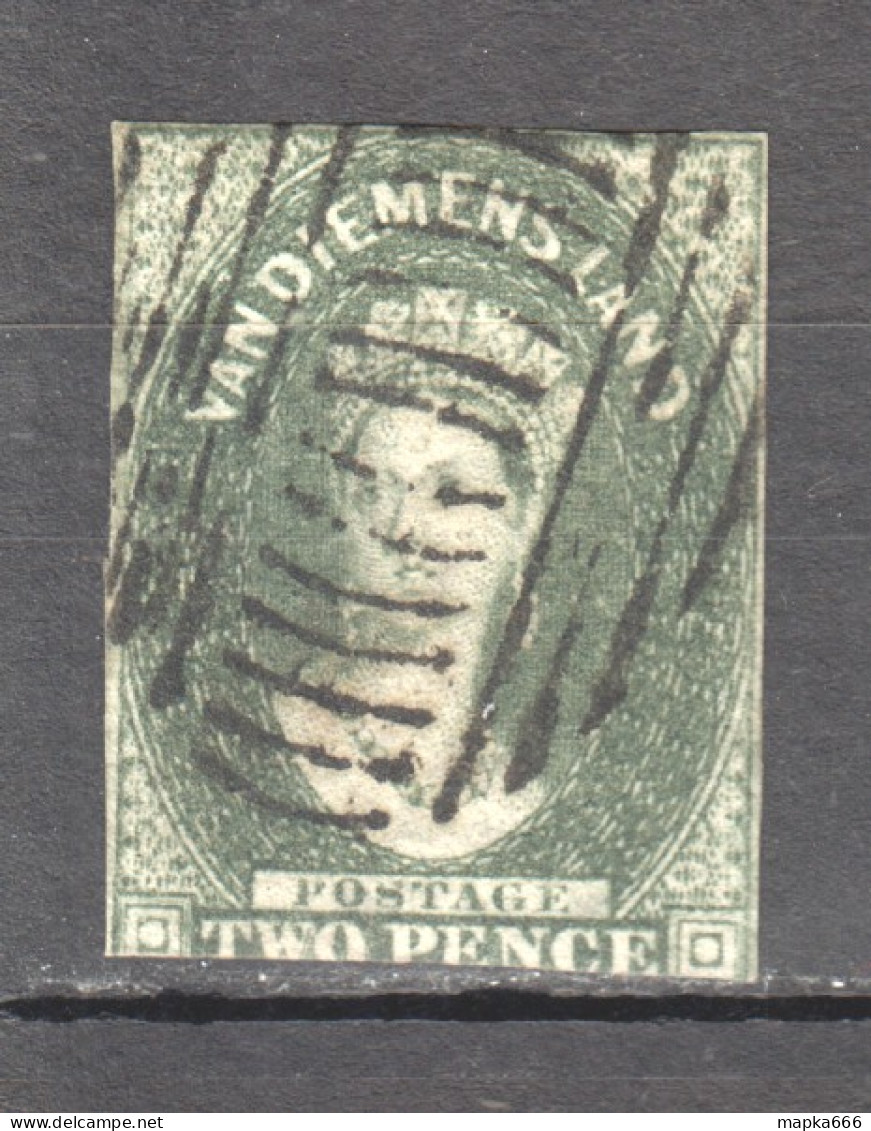 Tas028 1860 Australia Tasmania Two Pence 5Th Printing John Davies Gibbons Sg #34 85 £ 1St Used - Used Stamps