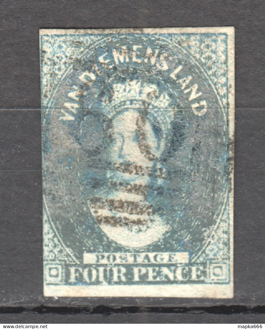Tas039 1857 Australia Tasmania Four Pence Gibbons Sg #36 26 £ 1St Used - Oblitérés