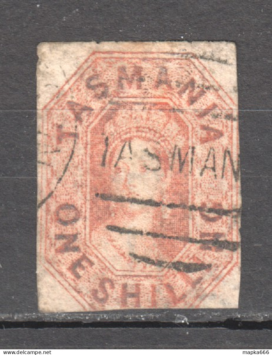 Tas041 1858 Australia Tasmania One Shilling Gibbons Sg #41 80 £ 1St Used - Used Stamps