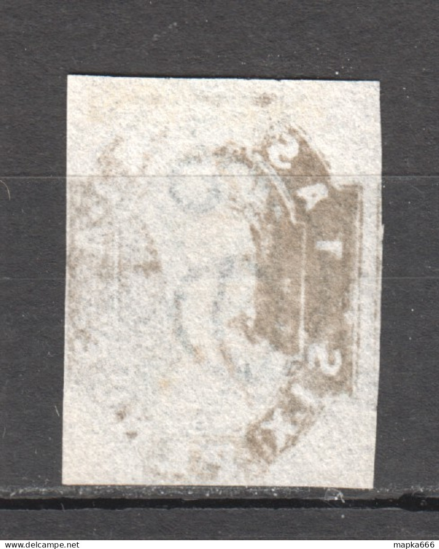 Tas045 1860 Australia Tasmania Six Pence Gibbons Sg #47 140 £ 1St Used - Used Stamps