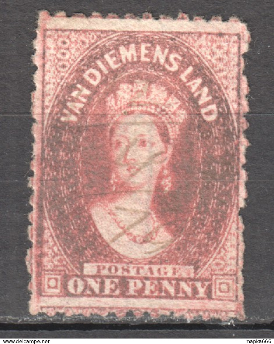 Tas065 1865 Australia Tasmania One Penny Pen Cancellation Gibbons Sg #70 23 £ 1St Used - Used Stamps