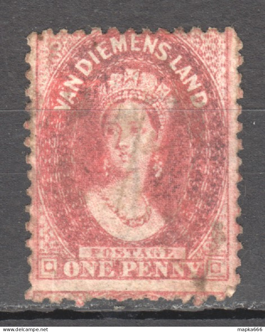 Tas066 1865 Australia Tasmania One Penny Gibbons Sg #70 23 £ 1St Used - Used Stamps