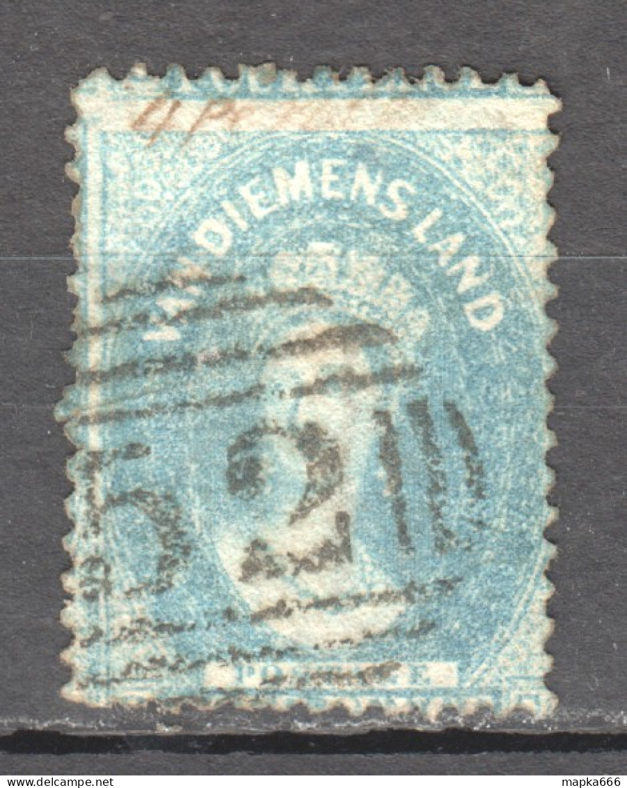 Tas074 1864 Australia Tasmania Four Pence Harris Launceston 2Nd Allocation Stamped 52 Gibbons Sg #85 55 £ 1St Used - Used Stamps