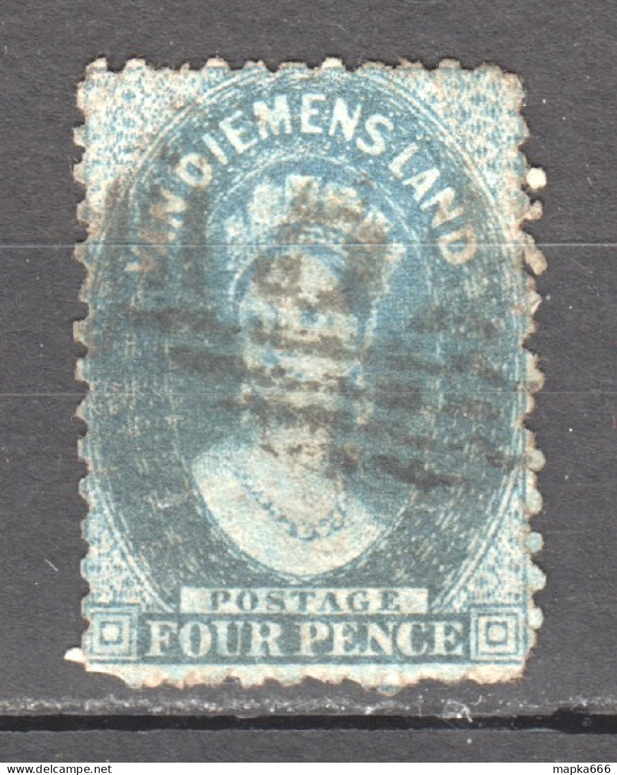 Tas077 1865 Australia Tasmania Four Pence Gibbons Sg #73 23 £ 1St Used - Used Stamps