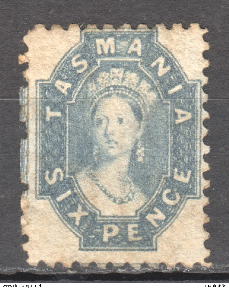 Tas078 1864 Australia Tasmania Six Pence Original Gum Gibbons Sg #64 650 £ 1St Lh - Other & Unclassified