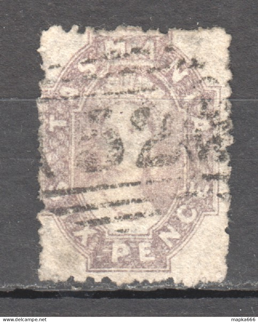 Tas086 1871 Australia Tasmania Six Pence Perf By The Post Office Gibbons Sg #137 22 £ 1St Used - Used Stamps