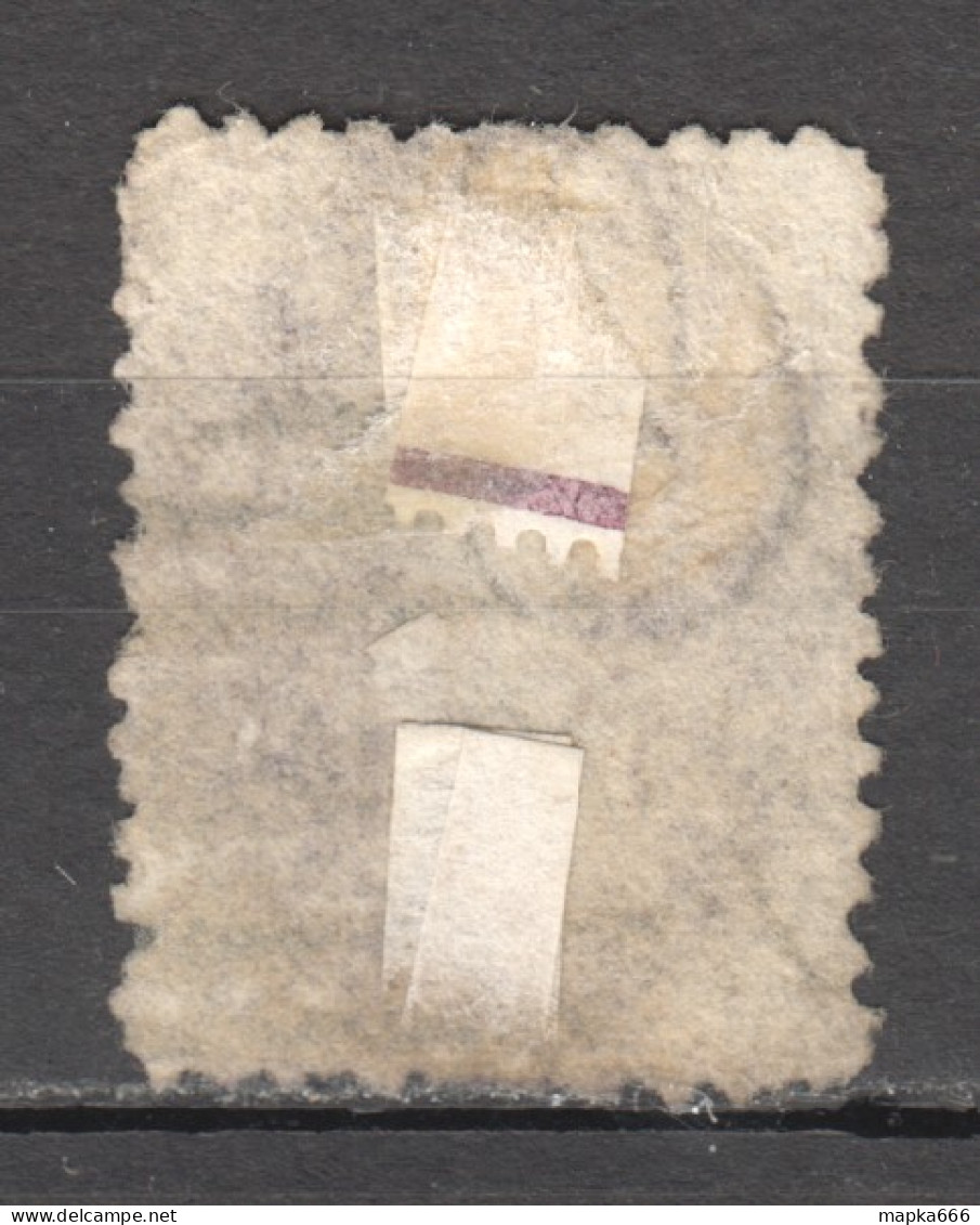 Tas089 1871 Australia Tasmania Six Pence Perf By The Post Office Gibbons Sg #137 22 £ 1St Used - Oblitérés
