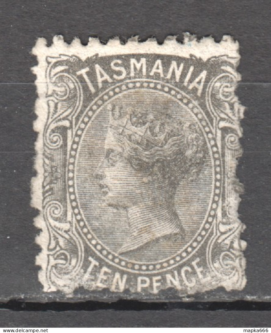 Tas106 1871 Australia Tasmania Ten Pence Stamped Post Office Gibbons Sg #134 50 £ 1St Lh - Andere & Zonder Classificatie