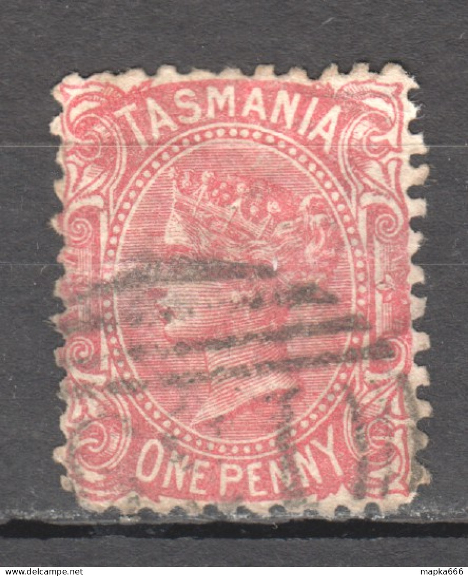 Tas110 1871 Australia Tasmania One Penny  Gibbons Sg #144 1St Used - Gebraucht