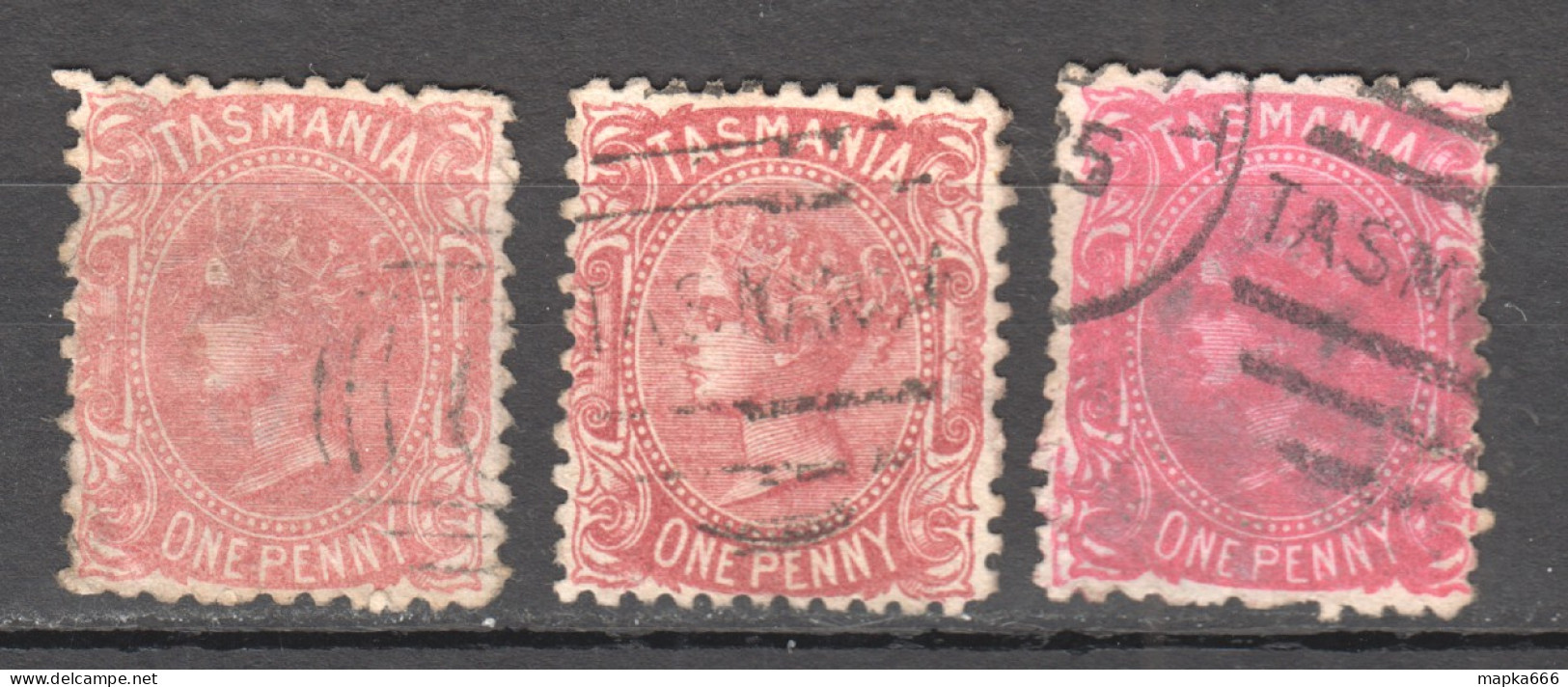 Tas111 1871 Australia Tasmania One Penny  Gibbons Sg #144 3St Used - Used Stamps