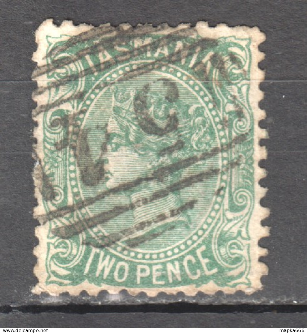 Tas116 1871 Australia Tasmania Two Pence Stamped 54 Longford Gibbons Sg #145 1St Used - Used Stamps