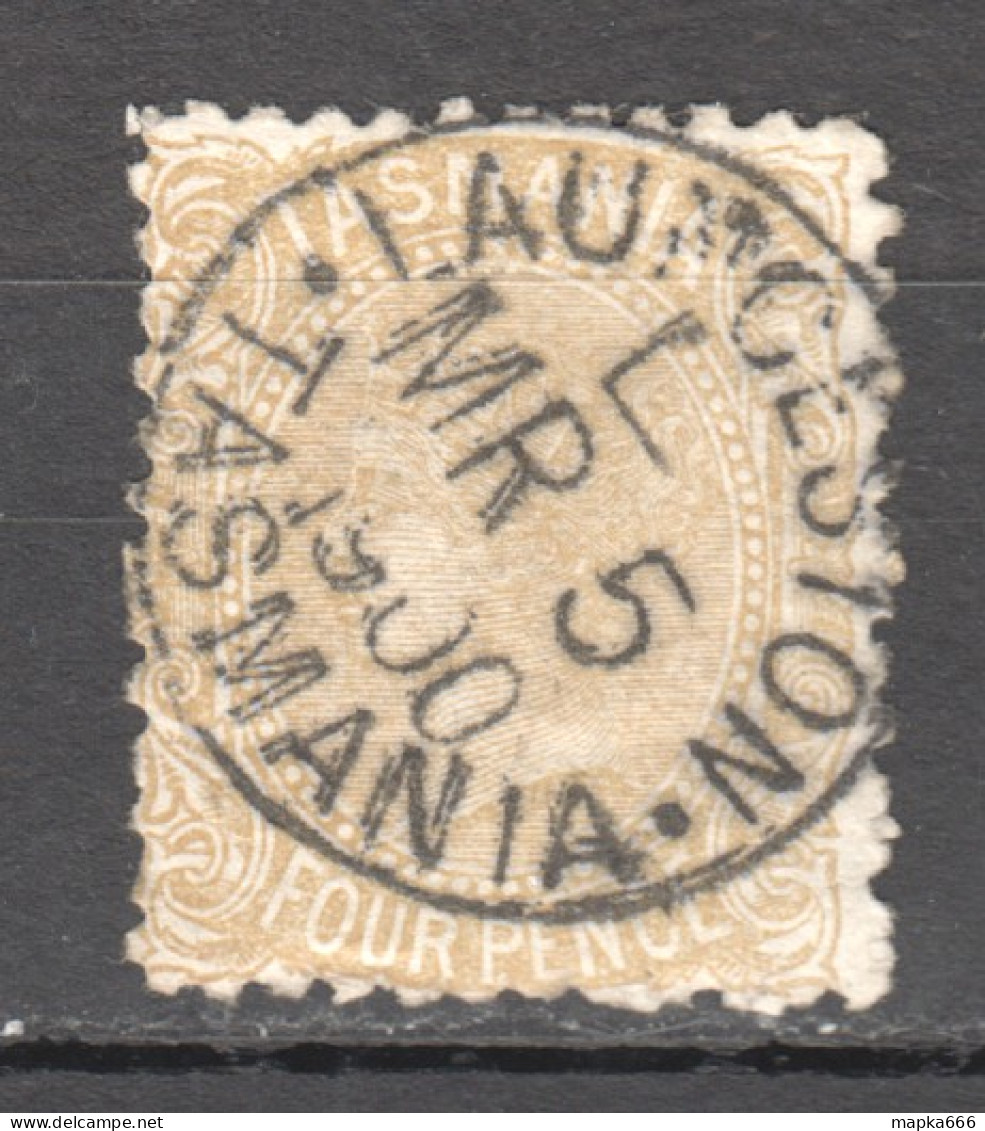 Tas151 1891 Australia Tasmania Four Pence Stamped 1900 Launceston Gibbons Sg #174 38 £ 1St Used - Used Stamps