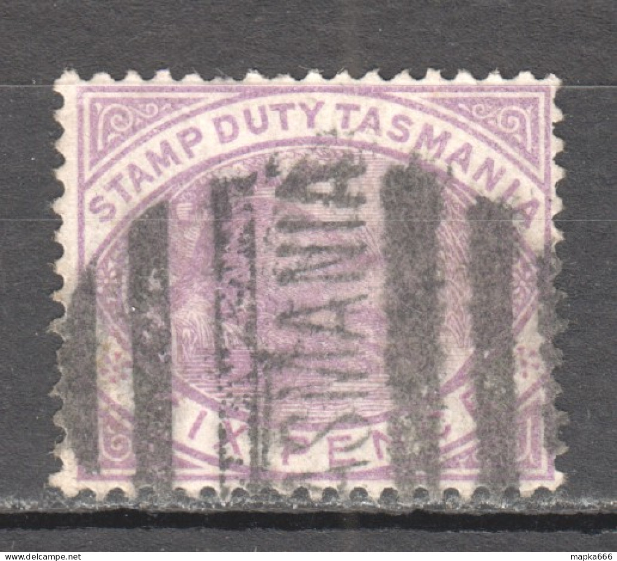 Tas202 1880 Australia Tasmania Fiscal Six Pence Gibbons Sg #F28 1St Used - Used Stamps