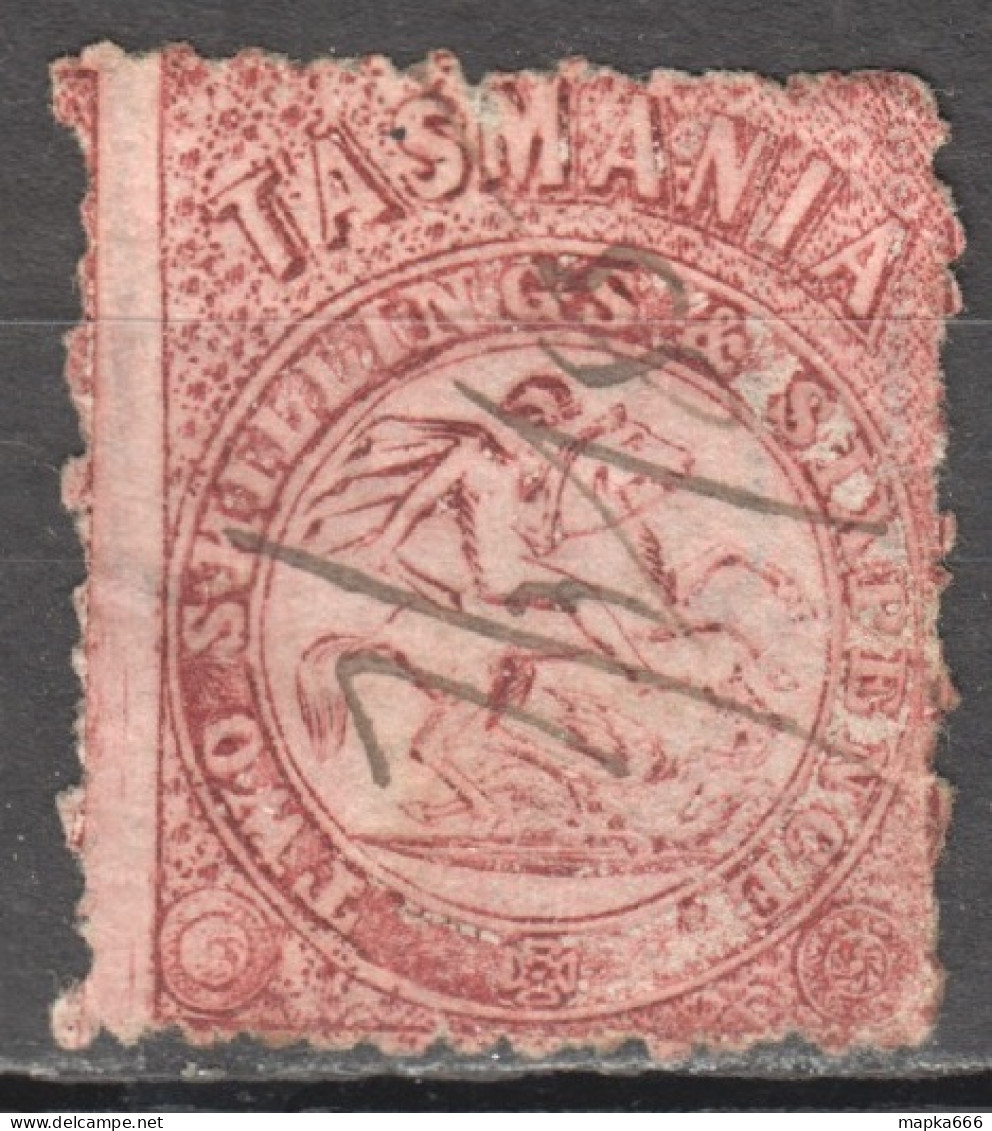 Tas204_3 1863 Australia Tasmania Perf 11.5 Two Shillings Six Pence Fiscal Gibbons Sg #F23 190 £ 1St Used - Gebruikt