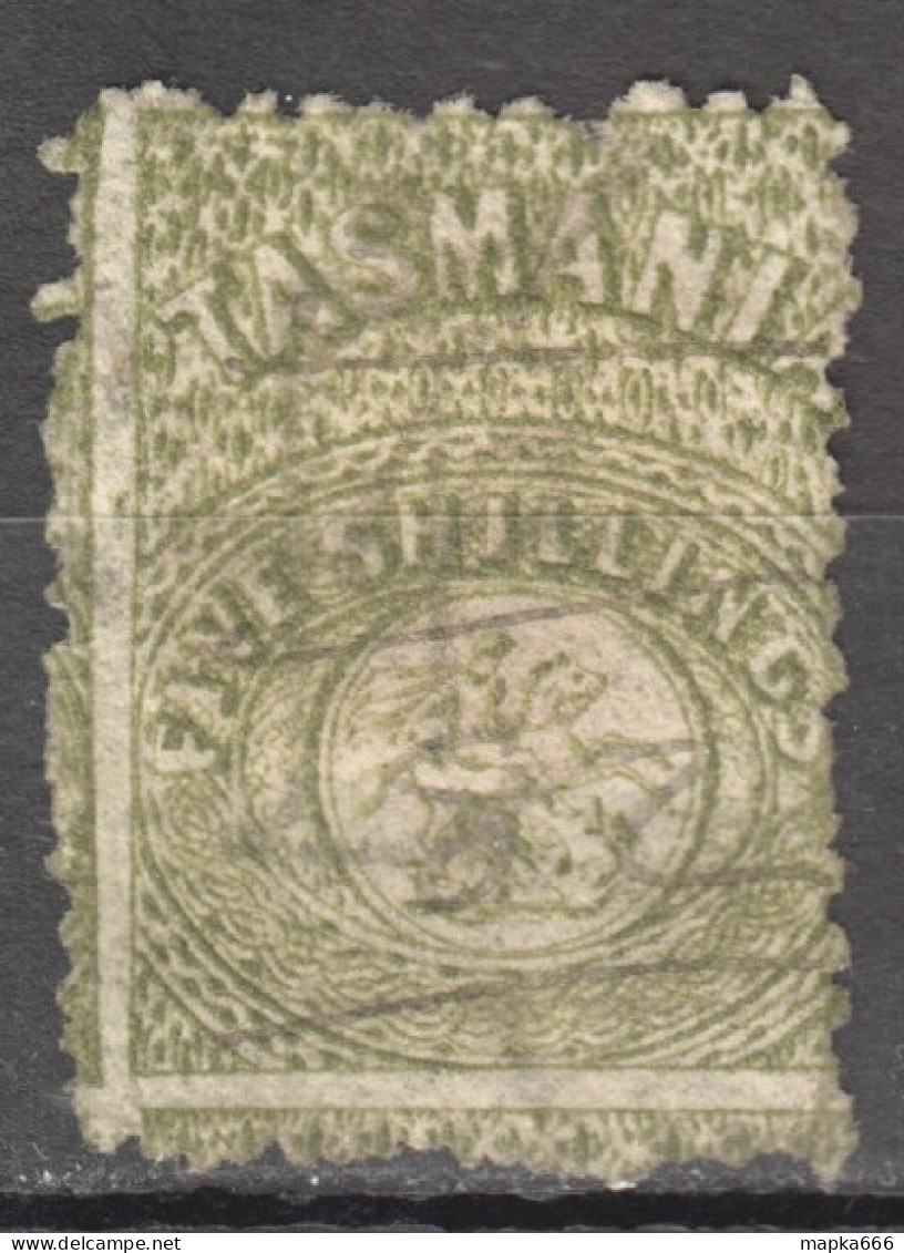 Tas204_4 1863 Australia Tasmania Perf 11.5 Five Shillings Fiscal Gibbons Sg #F24 180 £ 1St Used - Gebraucht