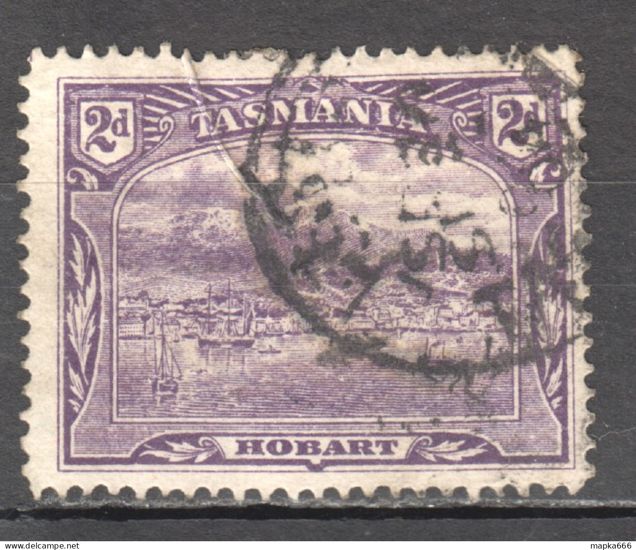 Tas216 1905 Australia Tasmania Gibbons Sg #251 1St Used Creased On Top - Gebraucht