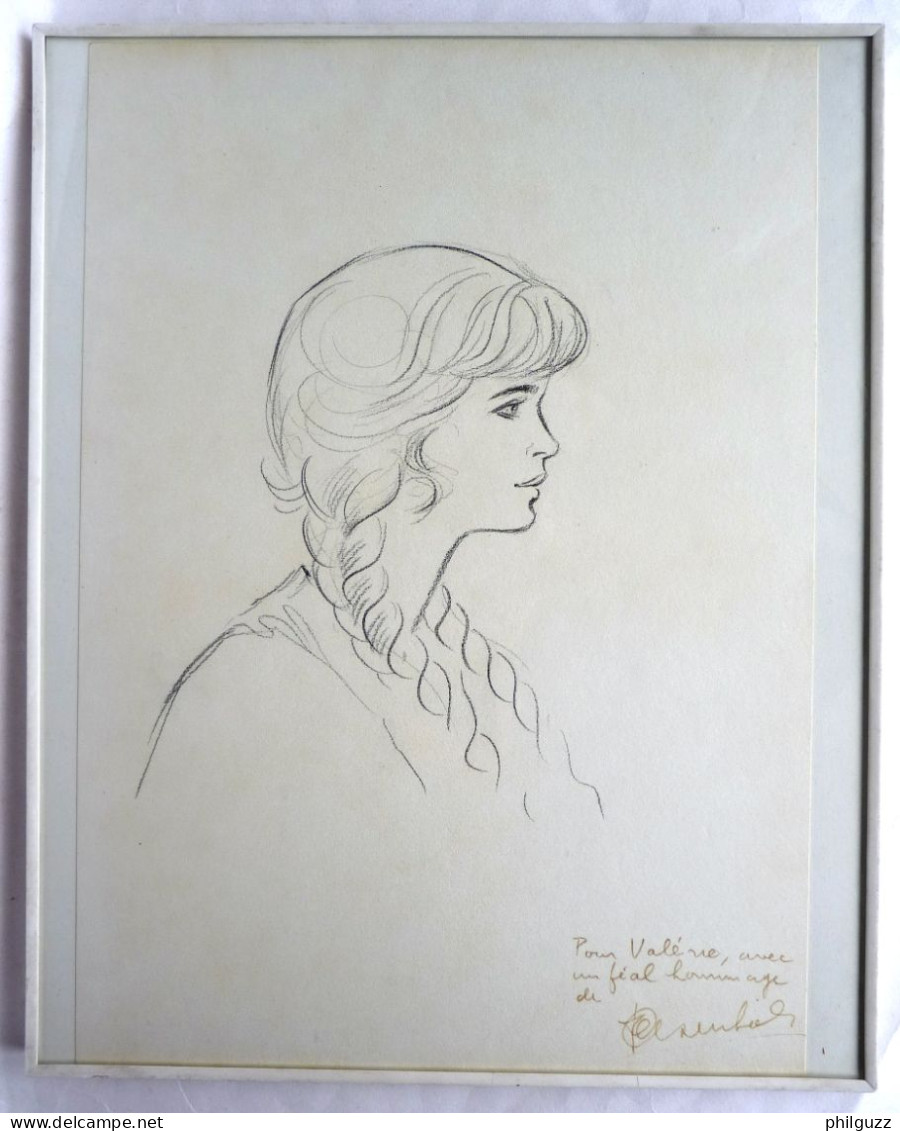 JOLIE DEDICACE SUR FEUILLE CANSON CRAENHALS DESSIN ORIGINAL CHEVALIER ARDENT GWENDOLINE Encadré - Dediche