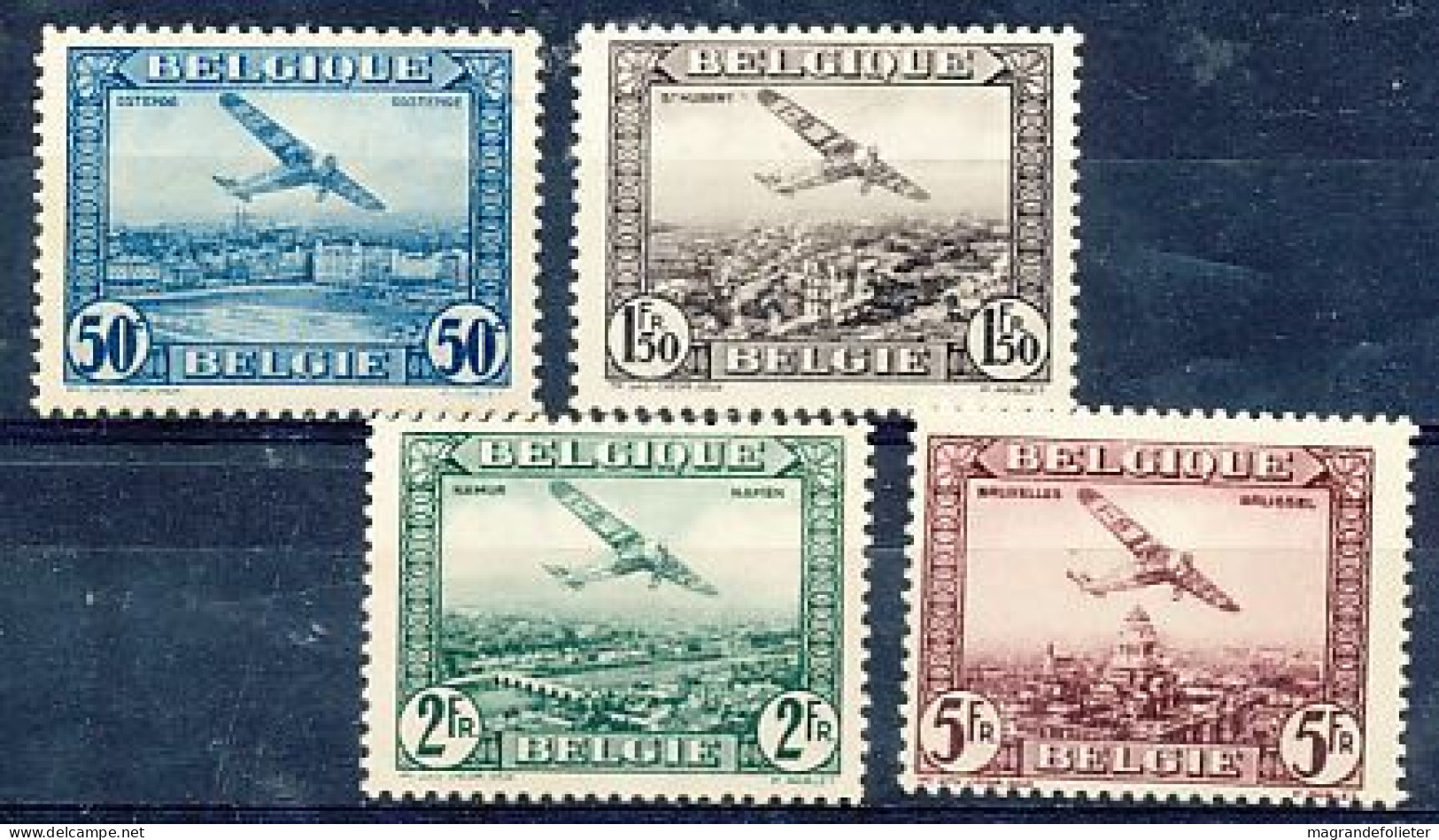 TIMBRE STAMP ZEGEL BELGIQUE POSTE AERIENNE PA 1-4  X - Ungebraucht