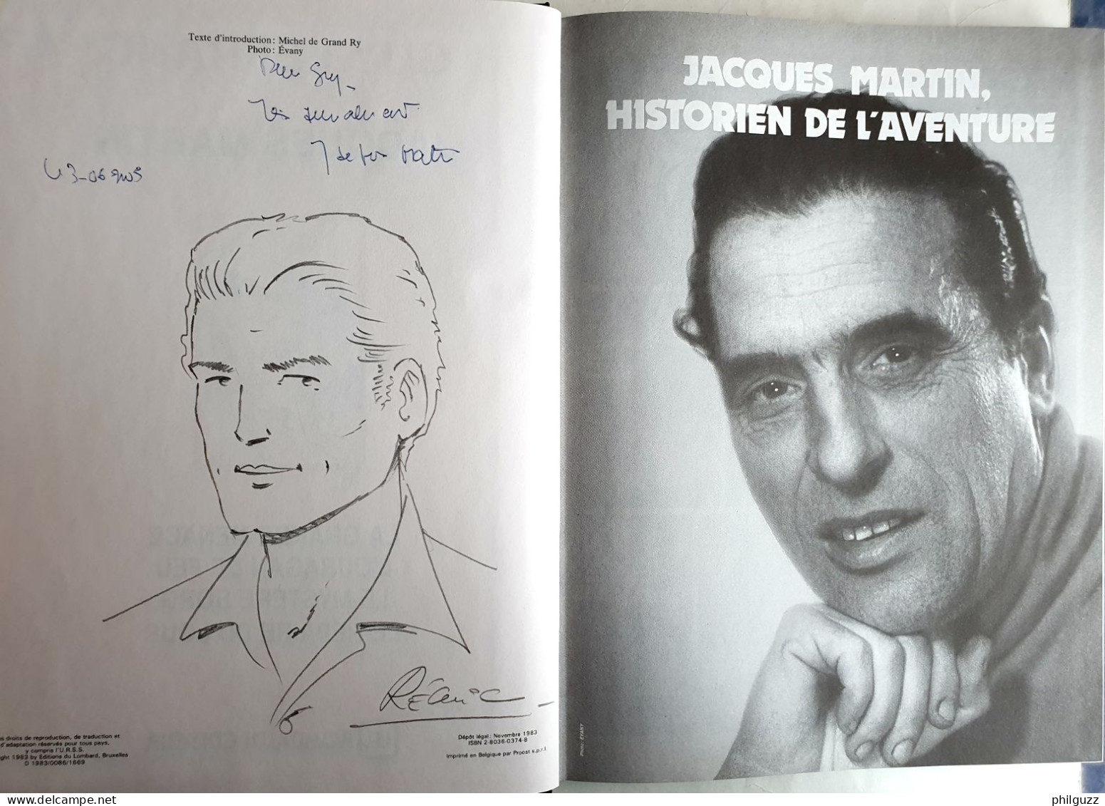 BD Intégrale LEFRANC Rombaldi Dédicacé Par Jacques Martin Et Dessin De Régric - Autographs