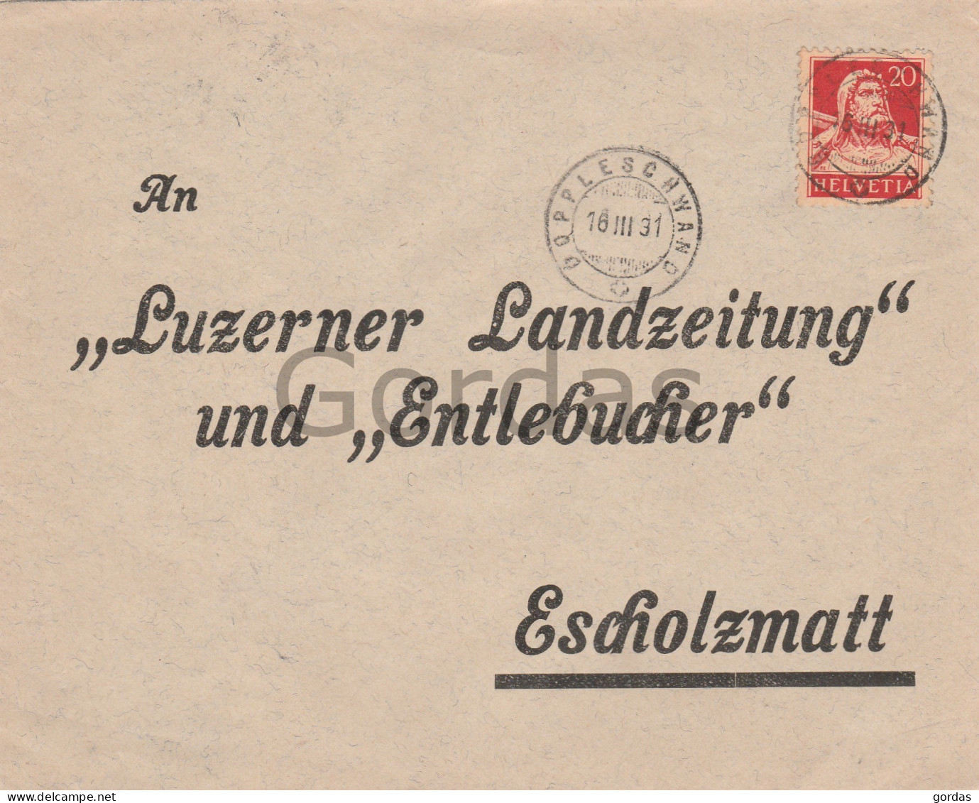 Switzerland - Luzern - Luzerner Landzeitung Und Entlebucher - Escholzmatt - Cover - Envelope - Advertise - 150x120mm - Escholzmatt