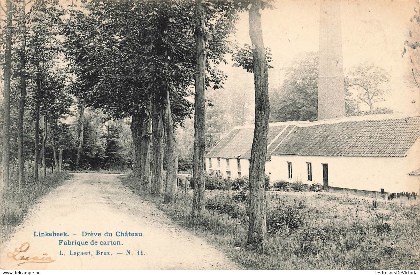 Belgique - Linkebeek - Drève Du Château - Fabrique De Carton - L. Lagaert - Carte Postale Ancienne - Linkebeek