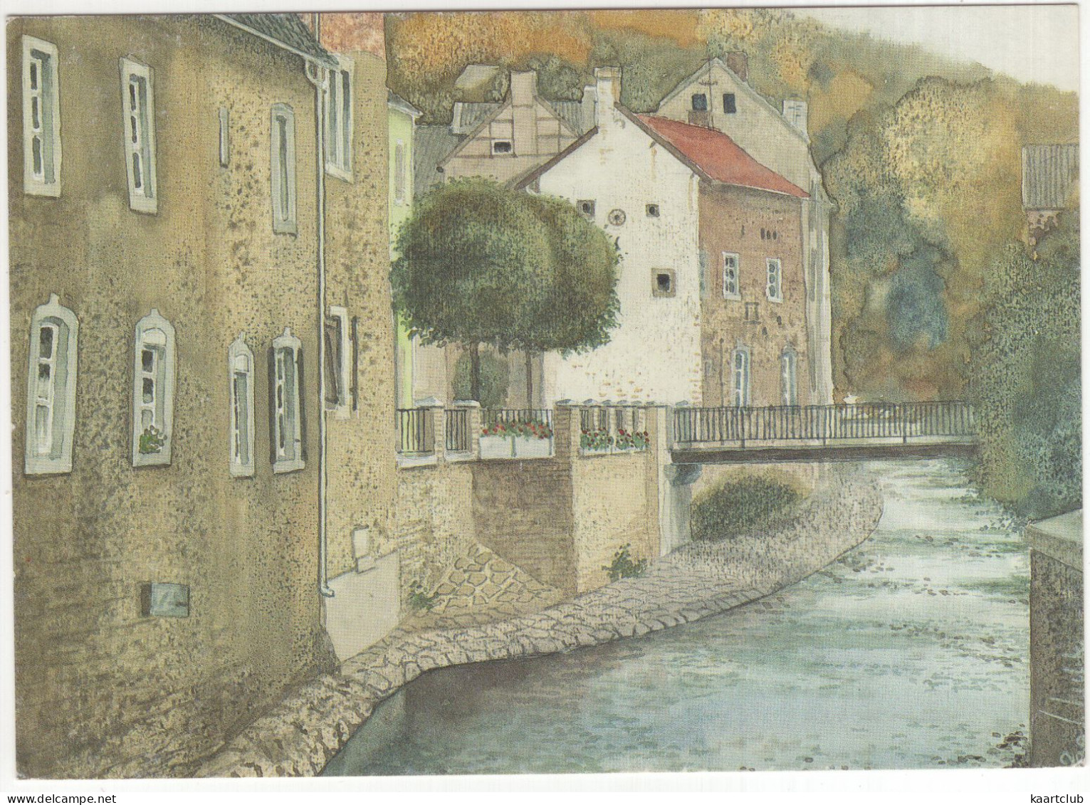 Stolberg - Altstadt An Der Vicht (Aquarell Von Gunther Richter) - (Deutschland) - Stolberg