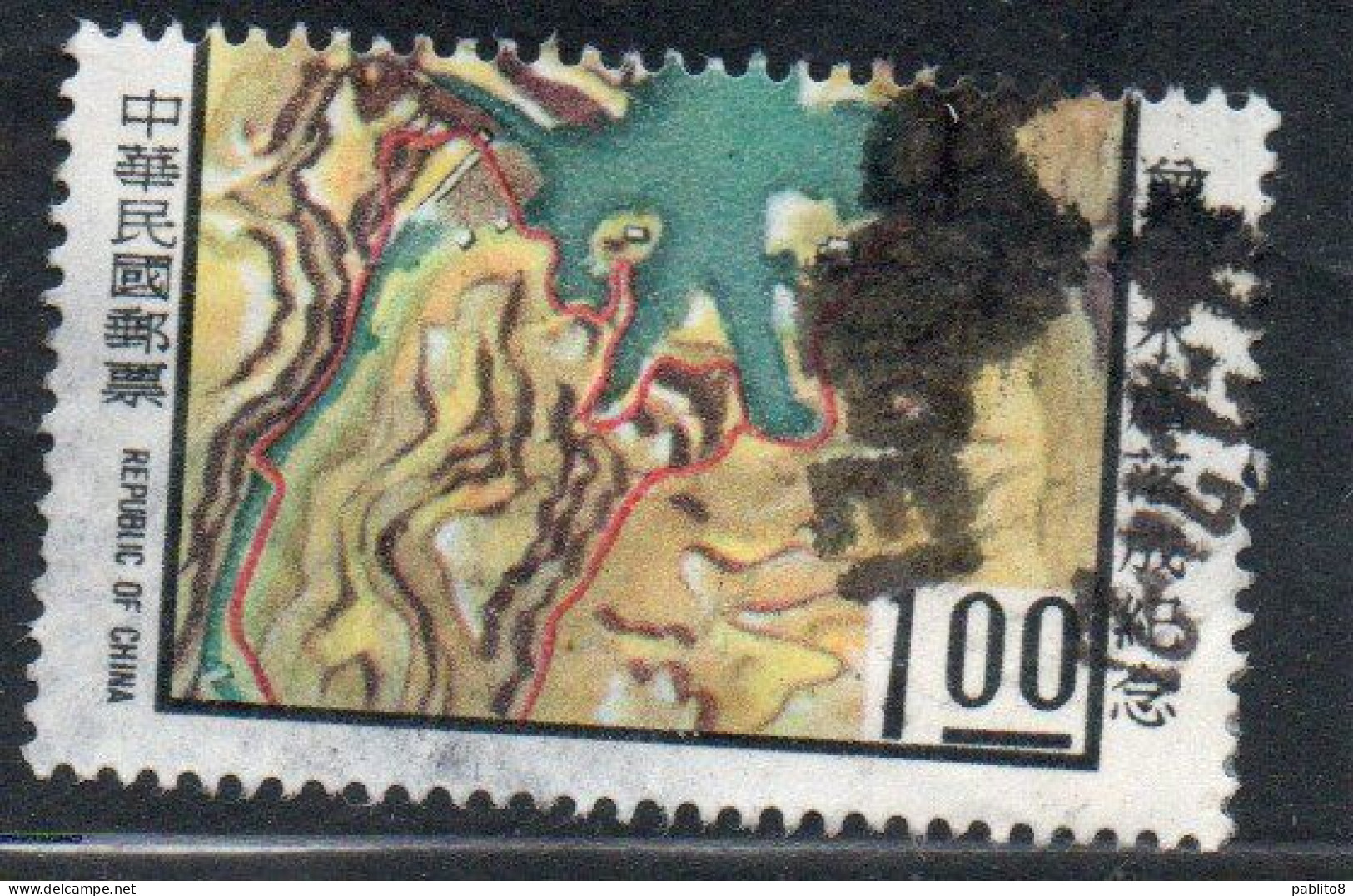 CHINA REPUBLIC CINA TAIWAN FORMOSA 1973 TSENGWEN RESERVOIR 1$ USED USATO OBLITERE' - Gebruikt