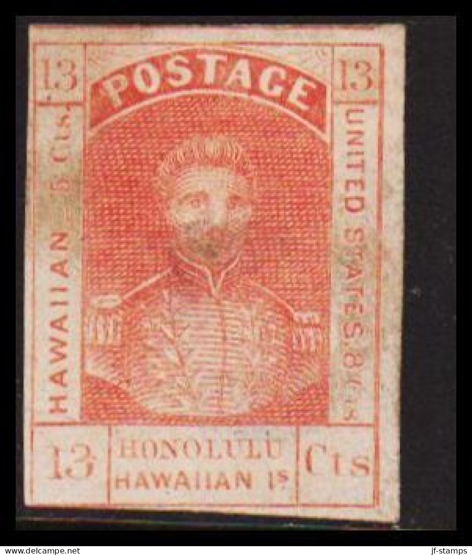 1853. HAWAII. Kamehameha III 13 Cts HONOLULU HAWAIAN Is HAWAIIA 5 CTS UNITED STATES 8 CTS. T... (Michel 6 ND) - JF534880 - Hawai